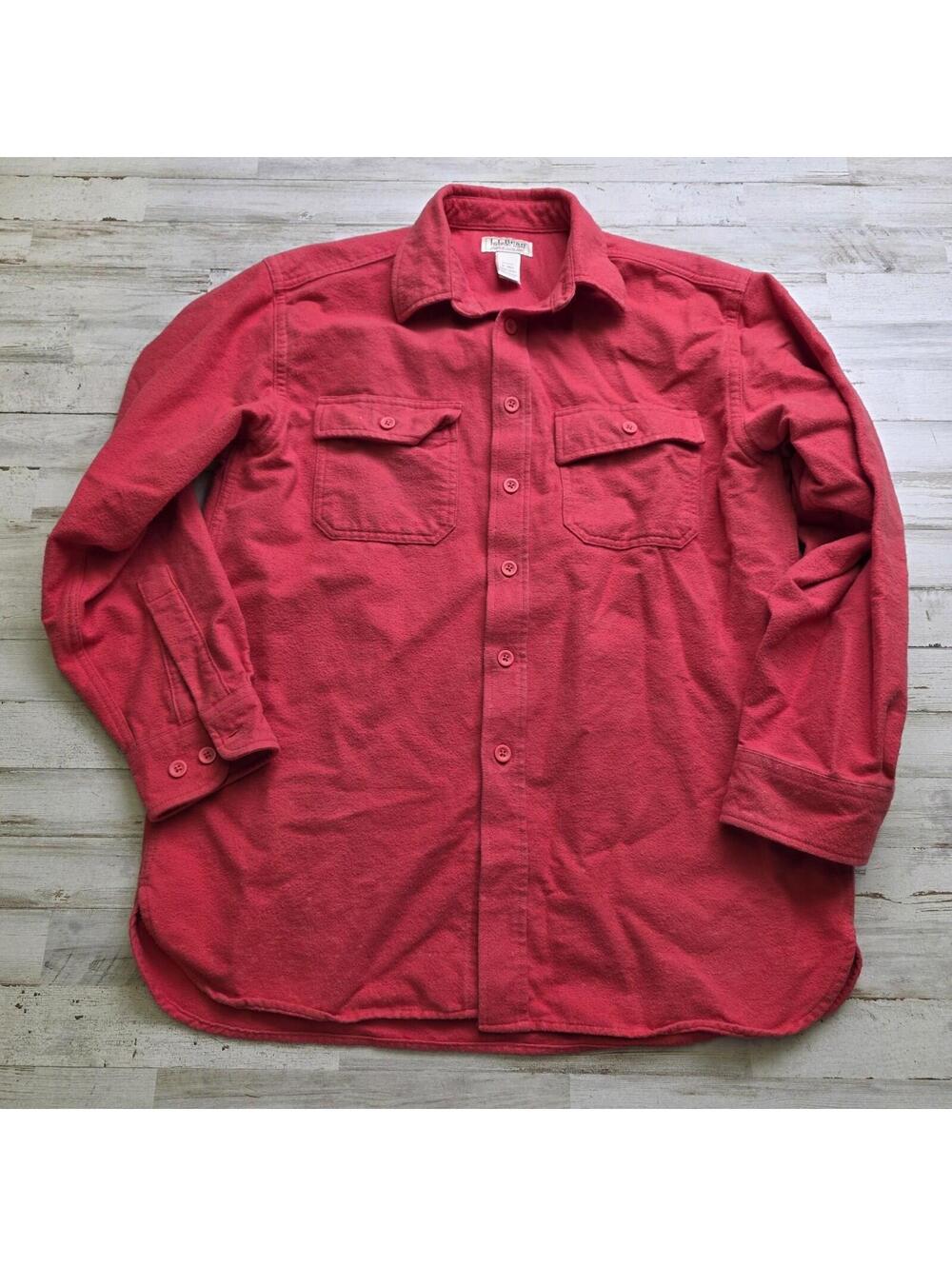 L.L. Bean Red Men’s Casual Button Down Shirt